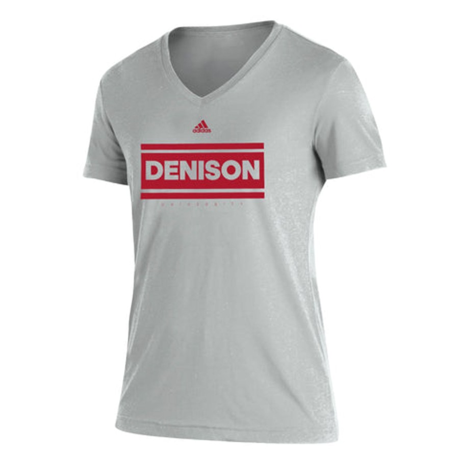 Women Denison University | Adidas Ladies Blend V-Neck Tee