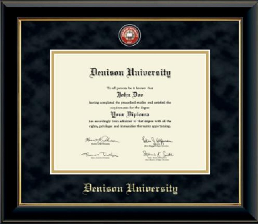 Gifts & Collectibles Denison University | Masterpiece Onyx Gold Premium Suede Mat Diploma Frame