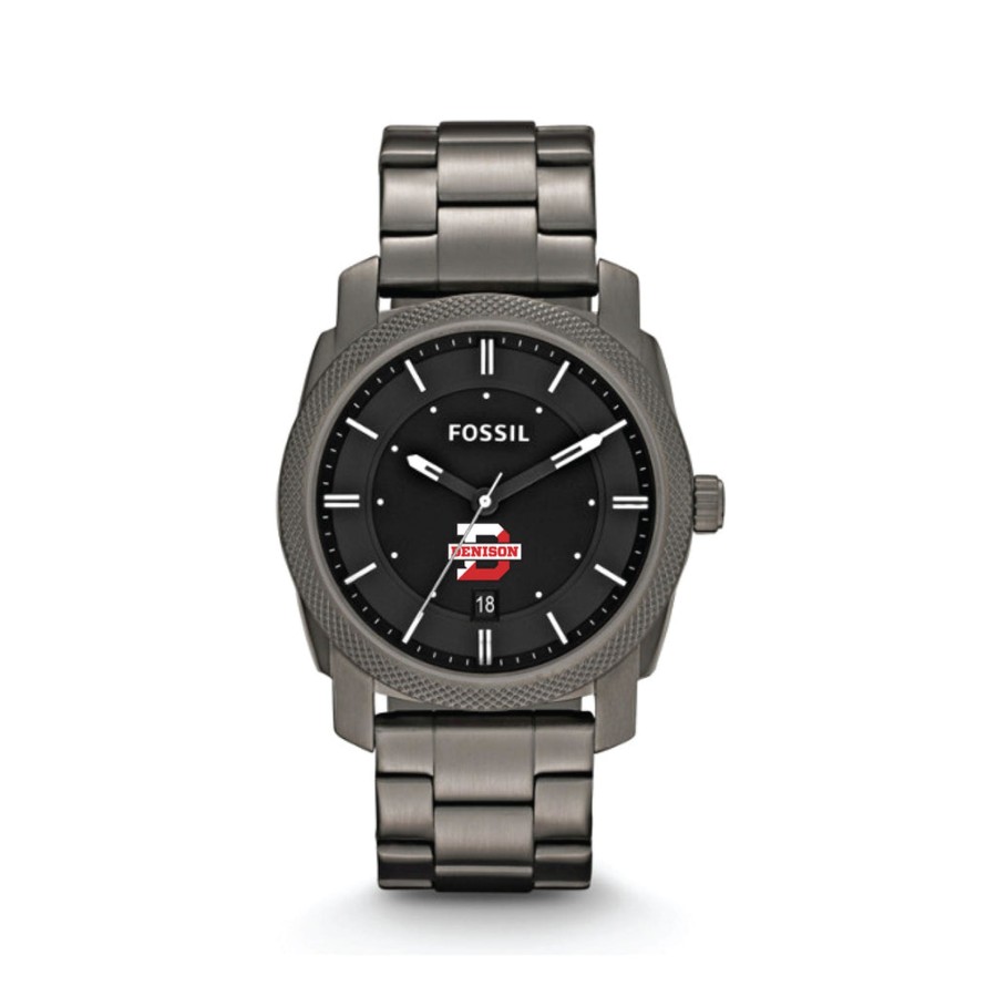 Accessories Shop Denison | Fossil Men'S Machine Smoke Stainless Steel Watch