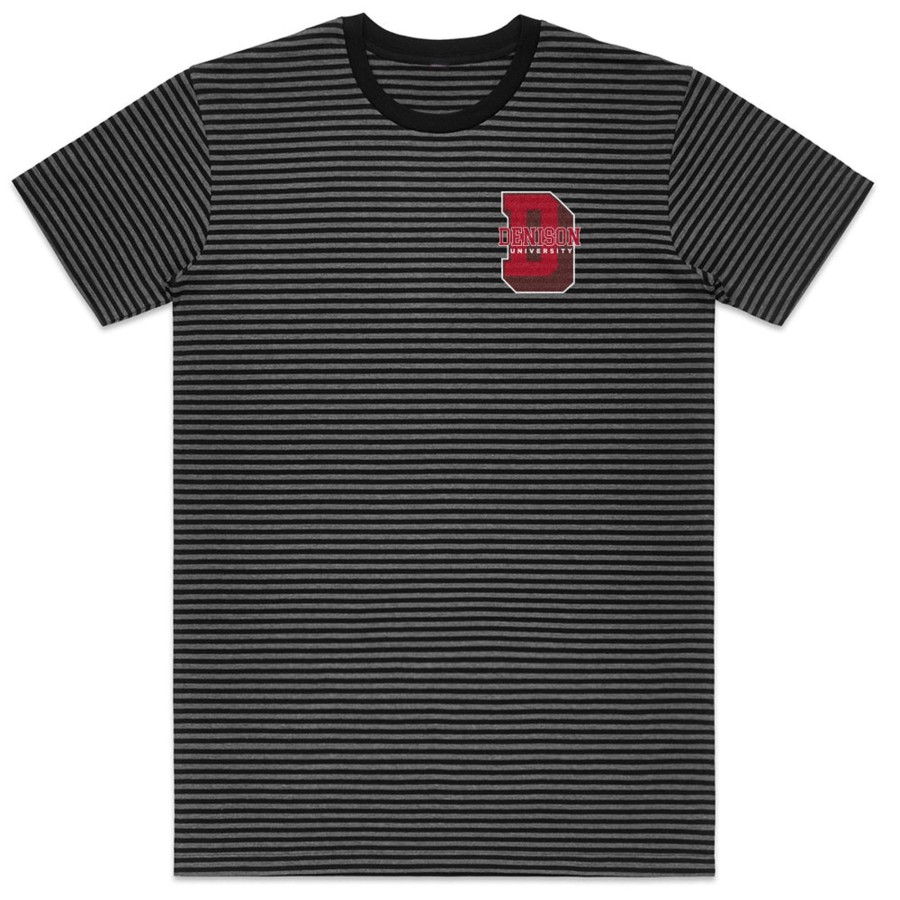 Men Denison University | Bowery Stripe Short Sleeve Tee Charcoal/Black