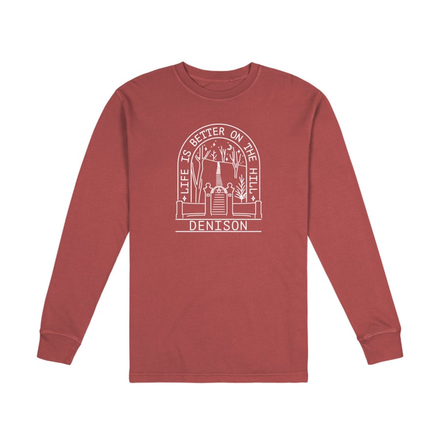 Women Shop Denison University | Uscape Long Sleeve Dyed Organic Tee