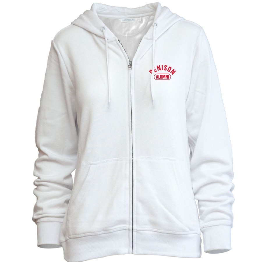 Women Shop Denison | Camp David Ladies Cut Alumni Full Zip White