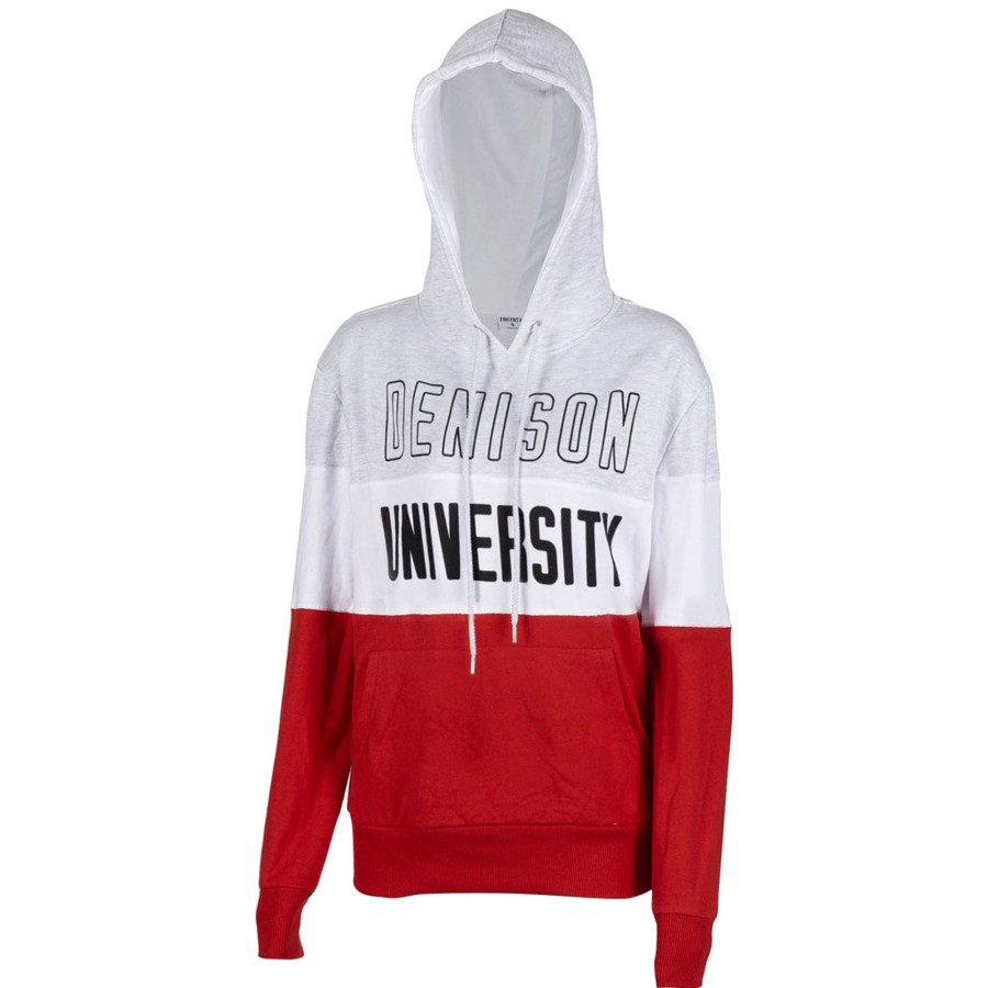 Women ZooZatz | Feel Good Ladies Hooded Sweatshirt Gray/White/Red