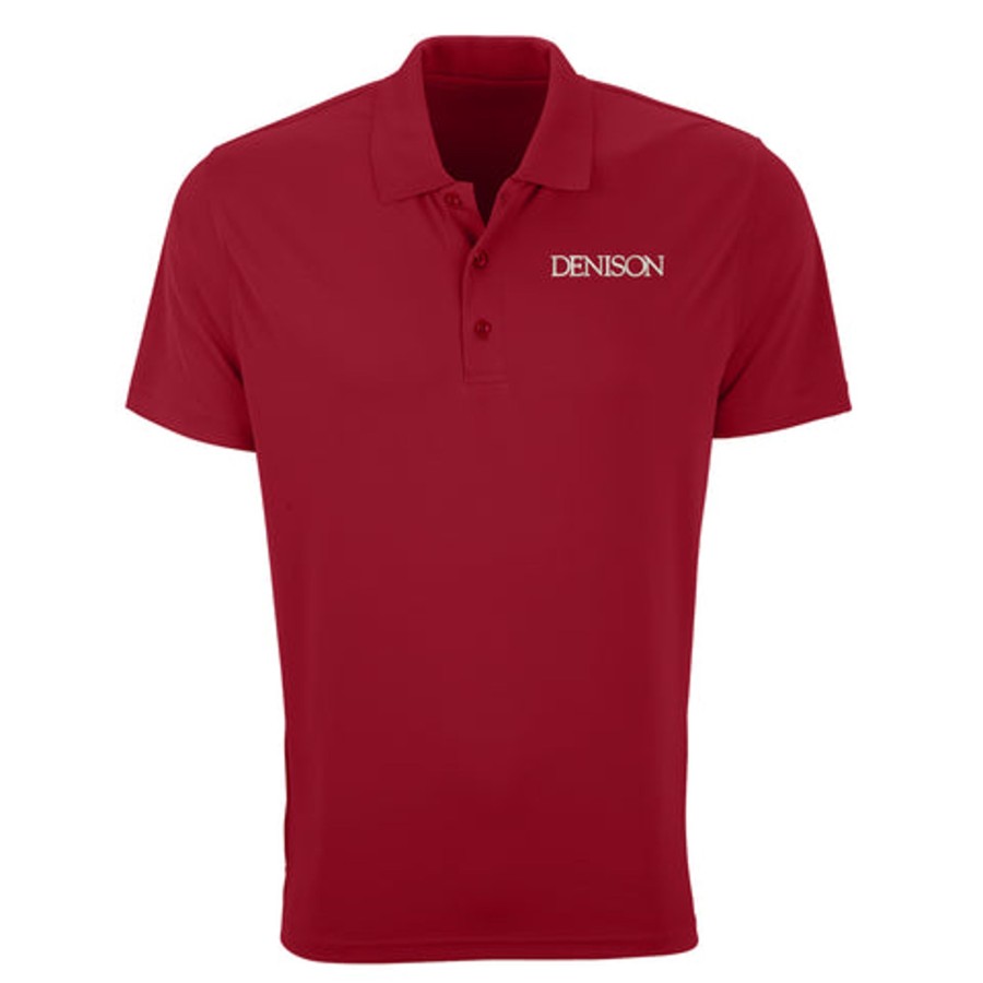 Men Shop Denison University | Vantage Omega Solid Mesh Tech Polo