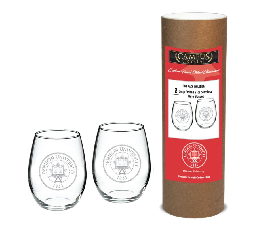 Gifts & Collectibles Jardine | Campus Crystal 21Oz Stemless Wine Glasses